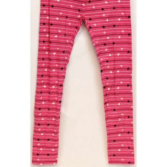 NWOT 2007 Gymboree Tres Chic Striped Heart Leggings sz 9 Pants Hot Pink - Picture 3 of 7